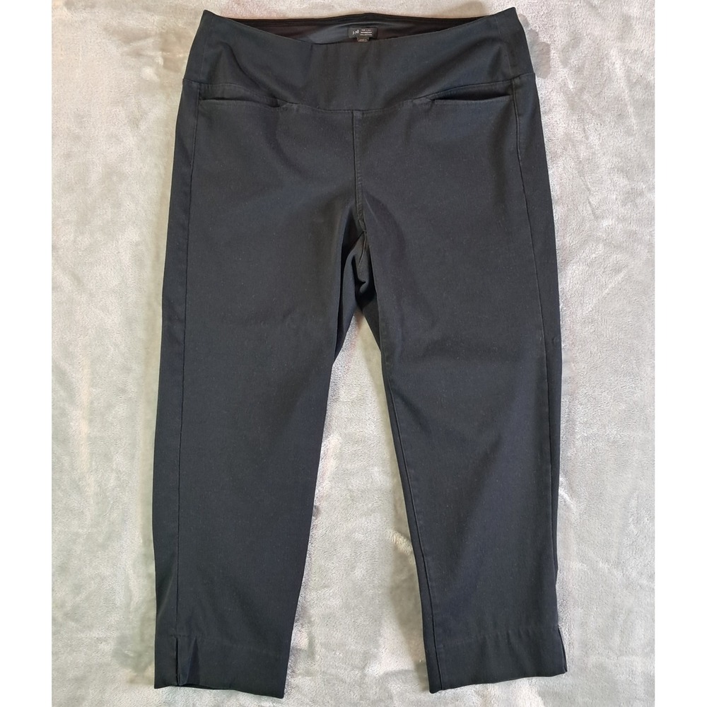 J Jill Womens XLP XL Petite Black Wearever Fit Slim Leg Ankle Crop Stretch Pants